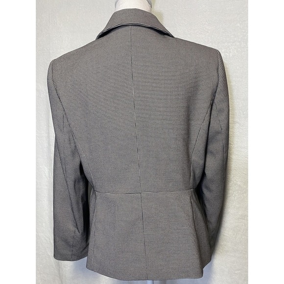 Kasper Black White Houndstooth 2 Button Career Work Casual Blazer Jacket Size 10 - Picture 3 of 5